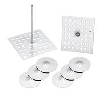 PATIKIL 100pcs Perforated Insulation Pins 2-1/2 inch, 1.5in Self Locking Washers Insulation Stick Pins Aluminum Insulation Hangers Round for Foam Board Wall Floor Ceiling 50 Set/100Pieces