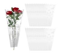 PATIKIL 100Pcs Rose Floral Bouquet Bags 17.7" Single Flower Sleeves Wrapping Bag for Wedding, Birthday, Retail Packaging, White