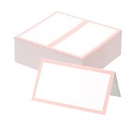 PATIKIL 100Pcs Table Place Cards, 3.5 x 2 Inches Blank Name Place Cards for Table Setting Wedding Reception Buffet, Light Pink