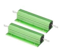PATIKIL 100W 0.2 Ohm Aluminum Shell Resistor, 2 Pack Aluminum Housing Resistor Housed Case Wirewound Resistors Screw Tap Power Resistor 5% Tolerance, Green