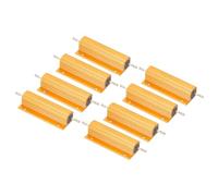 PATIKIL 100W 0.2 Ohm Aluminum Shell Resistor, 8 Pack Aluminum Housing Resistor Housed Case Wirewound Resistors Screw Tap Power Resistor 5% Tolerance, Golden