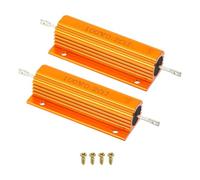 PATIKIL 100W 0.2 Ohm Aluminum Shell Resistor with Screws, 2 Set Aluminum Housing Resistor Housed Case Wirewound Resistors Screw Tap Power Resistor, Golden