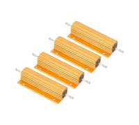 PATIKIL 100W 0.33 Ohm Aluminum Shell Resistor, 4 Pack Aluminum Housing Resistor Housed Case Wirewound Resistors Screw Tap Power Resistor 5% Tolerance, Golden