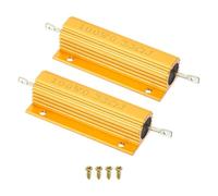 PATIKIL 100W 0.33 Ohm Aluminum Shell Resistor with Screws, 2 Set Aluminum Housing Resistor Housed Case Wirewound Resistors Screw Tap Power Resistor, Golden