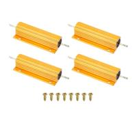 PATIKIL 100W 1.5 Ohm Aluminum Shell Resistor with Screws, 4 Set Aluminum Housing Resistor Housed Case Wirewound Resistors Screw Tap Power Resistor, Golden