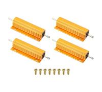 PATIKIL 100W 15 Ohm Aluminum Shell Resistor with Screws, 4 Set Aluminum Housing Resistor Housed Case Wirewound Resistors Screw Tap Power Resistor, Golden