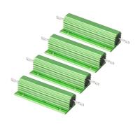 PATIKIL 100W 2 Ohm Aluminum Shell Resistor, 4 Pack Aluminum Housing Resistor Housed Case Wirewound Resistors Screw Tap Power Resistor 5% Tolerance, Green