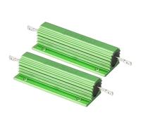 PATIKIL 100W 30 Ohm Aluminum Shell Resistor, 2 Pack Aluminum Housing Resistor Housed Case Wirewound Resistors Screw Tap Power Resistor 5% Tolerance, Green