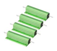 PATIKIL 100W 4 Ohm Aluminum Shell Resistor, 4 Pack Aluminum Housing Resistor Housed Case Wirewound Resistors Screw Tap Power Resistor 5% Tolerance, Green