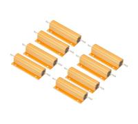 PATIKIL 100W 4 Ohm Aluminum Shell Resistor 8 Pack Aluminum Housing Resistor Housed Case Wirewound Resistors Screw Tap Power Resistor 5% Tolerance, Golden
