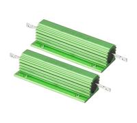PATIKIL 100W 5K Ohm Aluminum Shell Resistor, 2 Pack Aluminum Housing Resistor Housed Case Wirewound Resistors Screw Tap Power Resistor 5% Tolerance, Green