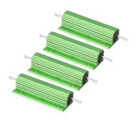 PATIKIL 100W 6 Ohm Aluminum Shell Resistor, 4 Pack Aluminum Housing Resistor Housed Case Wirewound Resistors Screw Tap Power Resistor 5% Tolerance, Green