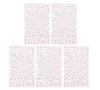 PATIKIL 1045 Pcs Acrylic Gem Sticker, 4 Size 3/4/5/6mm Self Adhesive Rhinestones Face Gem Stones Bling Jewelry for Nail Art Craft Clothes DIY Makeup Decoration Party, Light Pink