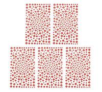 PATIKIL 1045 Pcs Acrylic Gem Sticker, 4 Size 3/4/5/6mm Self Adhesive Rhinestones Face Gem Stones Bling Jewelry for Nail Art Craft Clothes DIY Makeup Decoration Party, Red