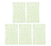 PATIKIL 1045 Pcs Acrylic Gem Sticker, 4 Size 3/4/5/6mm Self Adhesive Rhinestones Face Gem Stones Bling Jewelry for Nail Art Craft Clothes DIY Makeup Decoration Party, Grass Green