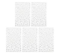 PATIKIL 1045 Pcs Acrylic Gem Sticker, 4 Size 3/4/5/6mm Self Adhesive Rhinestones Face Gem Stones Bling Jewelry for Nail Art Craft Clothes DIY Makeup Decoration Party, White
