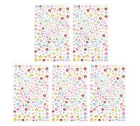 PATIKIL 1045 Pcs Acrylic Gem Sticker, 4 Size 3/4/5/6mm Self Adhesive Rhinestones Face Gem Stones Bling Jewelry for Nail Art Craft Clothes DIY Makeup Decoration Party, Rainbow Color