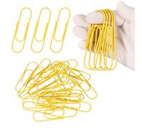 PATIKIL 10cm / 4 Inch Extra Large Paper Clip, 24 Pack Coated Giant Metal Paper Clip Rustproof for Documents DIY Crafts Home Office, Yellow