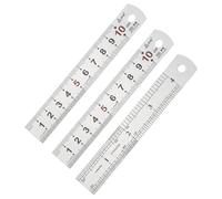 PATIKIL 10cm/4" Metal Straight Ruler, 3Pcs Stainless Steel Ruler Etching Process Inch Millimeter Graduations for Measuring Engineer Construction