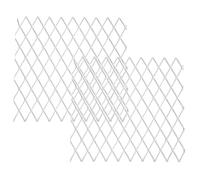 PATIKIL 10cm L x 10cm W Universal Car Grill Mesh, 2Pcs 10x20mm Diamond Hole Aluminum Mesh Expanded Perforated Metal Sheet for Ventilation Filtration Dryer Vent Guard Screen, Silver Tone
