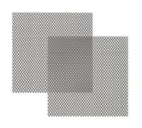 PATIKIL 10cm L x 10cm W Universal Car Grill Mesh, 2Pcs 3x4mm Diamond Hole Aluminum Mesh Expanded Perforated Metal Sheet for Ventilation Filtration Dryer Vent Guard Screen, Black