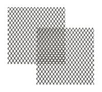 PATIKIL 10cm L x 10cm W Universal Car Grill Mesh, 2Pcs 5x8mm Hexagon Hole Aluminum Mesh Expanded Perforated Metal Sheet for Ventilation Filtration Dryer Vent Guard Screen, Black