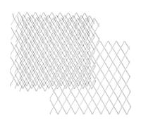 PATIKIL 10cm L x 10cm W Universal Car Grill Mesh, 4Pcs 10x20mm Diamond Hole Aluminum Mesh Expanded Perforated Metal Sheet for Ventilation Filtration Dryer Vent Guard Screen, Silver Tone