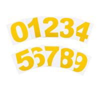 PATIKIL 10cm Reflective Number Stickers 0-9, 2 Set Vinyl Mailbox Number Decals Self-Adhesive Stickers for Outside Cars Doors Windows Signs Indoor Outdoor, Reflective Yellow