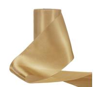 PATIKIL 10cm Wide Satin Ribbon, 20 Meters Solid Color Thick Ribbon for Gift Wrapping Wedding Chair Sash Flower Bouquet Party Decoration Hair Bows Sewing Crafts, Dark Gold