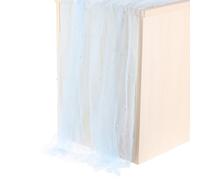 PATIKIL 10Ft Pearl Table Runner, Sheer Tulle Fabric Lace Tablecloth Chiffon Wedding Table Cloth for Bridal Shower Birthday Party Dessert Arch Veil Decor, Light Blue (63x120inch)