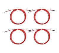 PATIKIL 10Ft Speed Jump Rope Replacement Cable, 4 Pcs 2.5mm Professional Skipping Rope Steel Wire Replace for High Speed Jump Ropes, Red