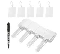 PATIKIL 10inch Zip Ties, 100pcs Cable Ties Tags Nylon Wire Marking Label Self Locking Plastic Straps Write on with Pen for Logistics Transportation Packaging Warehouse Organization, White