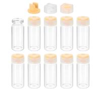 PATIKIL 10ml Clear Glass Sample Vials, 10Pcs Small Liquid Bottles with Locking Cap and Self-healing Injection Port for Essential Oil Sample Aromatherapy Fragrance Vials Travel, Yellow