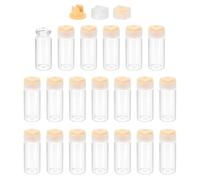PATIKIL 10ml Clear Glass Sample Vials, 20Pcs Small Liquid Bottles with Locking Cap and Self-healing Injection Port for Essential Oil Sample Aromatherapy Fragrance Vials Travel, Yellow