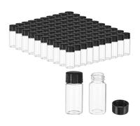 PATIKIL 10ml Clear Glass Vials, 100 Pack Sample Vials with Screw Cap Reagent Media Bottle Leak-Proof Liquid Sample Glass Vial for Lab Laboratory Storage