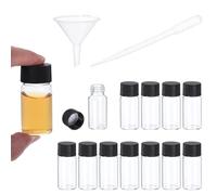 PATIKIL 10ml Clear Glass Vials, 100 Pack Sample Vials with Screw Cap Reagent Media Bottle with 3 Dropper and 2 Funnel Leak-Proof Liquid Vial for Lab Laboratory