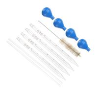 PATIKIL 10ml Glass Dropper Pipettes, 4pcs Lab Graduated Scaled Tool Straight Tip for Liquid Essential Oil Transfer, with Rubber Cap Cleaning Brush Stir Stick