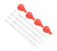 PATIKIL 10ml Glass Dropper Pipettes, 4pcs Set Lab Graduated Scaled Tool Straight Tip Droppers for Liquid Essential Oil Transfer, with Red Rubber Cap
