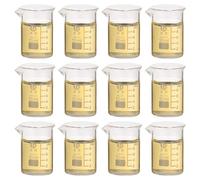 PATIKIL 10ml Low Form Glass Beaker, 12Pcs 3.3 Borosilicate Glass Beakers Graduated Measuring Cup with Spout for Lab Experiment, Cooking and Baking, Clear