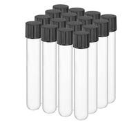 PATIKIL 10ml Test Tubes with Caps, 16pcs Glass Test Tubes Clear Round Bottom Test Tube Containers with Plastic Cap for Bead Candy Bath Salt Storage Scientific Experiment Plant, 16mmx100mm