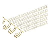 PATIKIL 10mm (3/8") Double Loop Wire Binding Combs, 100 Pcs Metal Twin Loop Binding Coils 60 Sheet Capacity 2:1 Pitch 21 Ring Binding Spines, Gold Tone