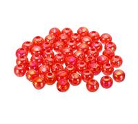 PATIKIL 10mm Acrylic Beads, 100pcs Cute Beads Bulk Spacer Bead Bubble Crackle Sparkle Beads Crystal Plastic Candy Round Bead for Making Necklace Earring Craft,Red