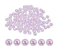 PATIKIL 10mm Acrylic Round Beads, 100 Pcs AB Colors Round Spacer Beads with Holes Loose Bead Bulk for DIY Craft Earring Bracelet Necklace Key Chains Jewelry Making, Clear Light Purple