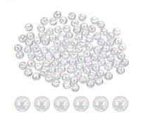 PATIKIL 10mm Acrylic Round Beads, 100 Pcs AB Colors Round Spacer Beads with Holes Loose Bead Bulk for DIY Craft Earring Bracelet Necklace Key Chains Jewelry Making, Clear White