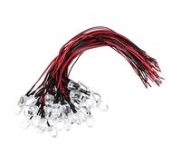 PATIKIL 10mm Blue LED Diode Light, 40 Pcs 9-12V DC Pre Wired Mini LED Lights Bulb Light-emitting Lamp for RC DIY Indicator Lighting, Blue Light