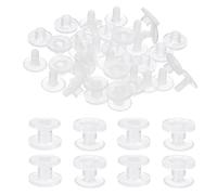 PATIKIL 10mm Chicago Screws, 20 Sets Plastic Chicago Screw Binding Post Screw Rivets Post for Leather Belt Scrapbook Photo Albums, Clear