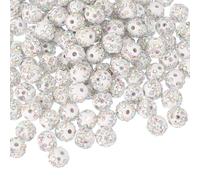 PATIKIL 10mm Clay Rhinestone Beads for Jewelry Making, 160 Pcs Sparkly Round Disco Beads Shiny Diamond Ball Bulk for DIY Crafting Bracelet Earring Pens, Clear