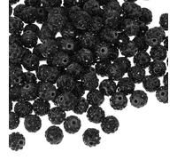 PATIKIL 10mm Clay Rhinestone Beads for Jewelry Making, 160 Pcs Sparkly Round Disco Beads Shiny Diamond Ball Bulk for DIY Crafting Bracelet Earring Pens, Black