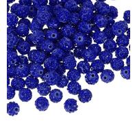 PATIKIL 10mm Clay Rhinestone Beads for Jewelry Making, 160 Pcs Sparkly Round Disco Beads Shiny Diamond Ball Bulk for DIY Crafting Bracelet Earring Pens, Navy Blue