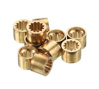 PATIKIL 10mm Dia Brass Pool Cue Ferrules, 10 Pack Billiard Cue Tips Replacement Repair Tool with Teeth for Snooker Cue Stick, Copper